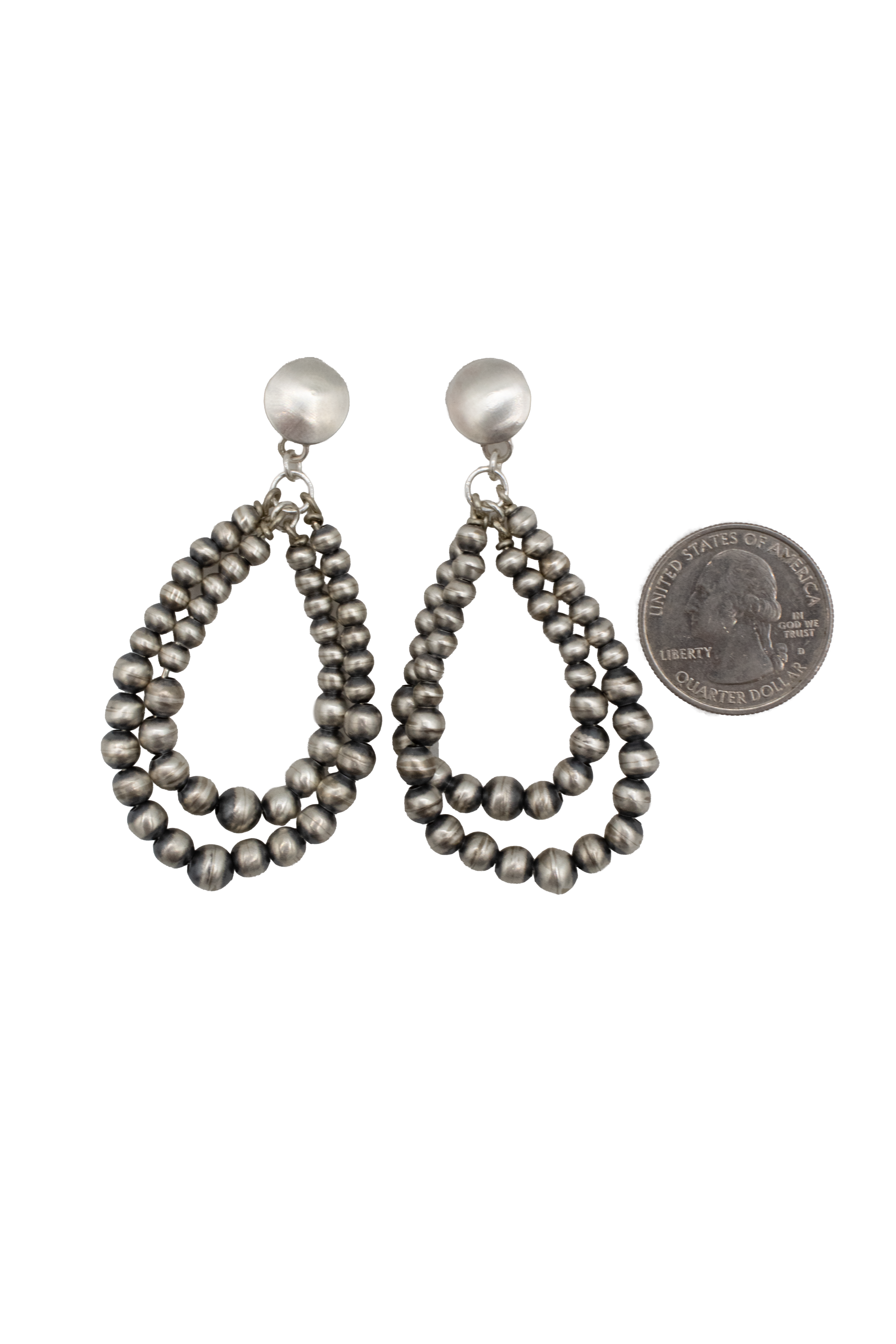 Authentic Navajo Pearls Double Strand Earrings