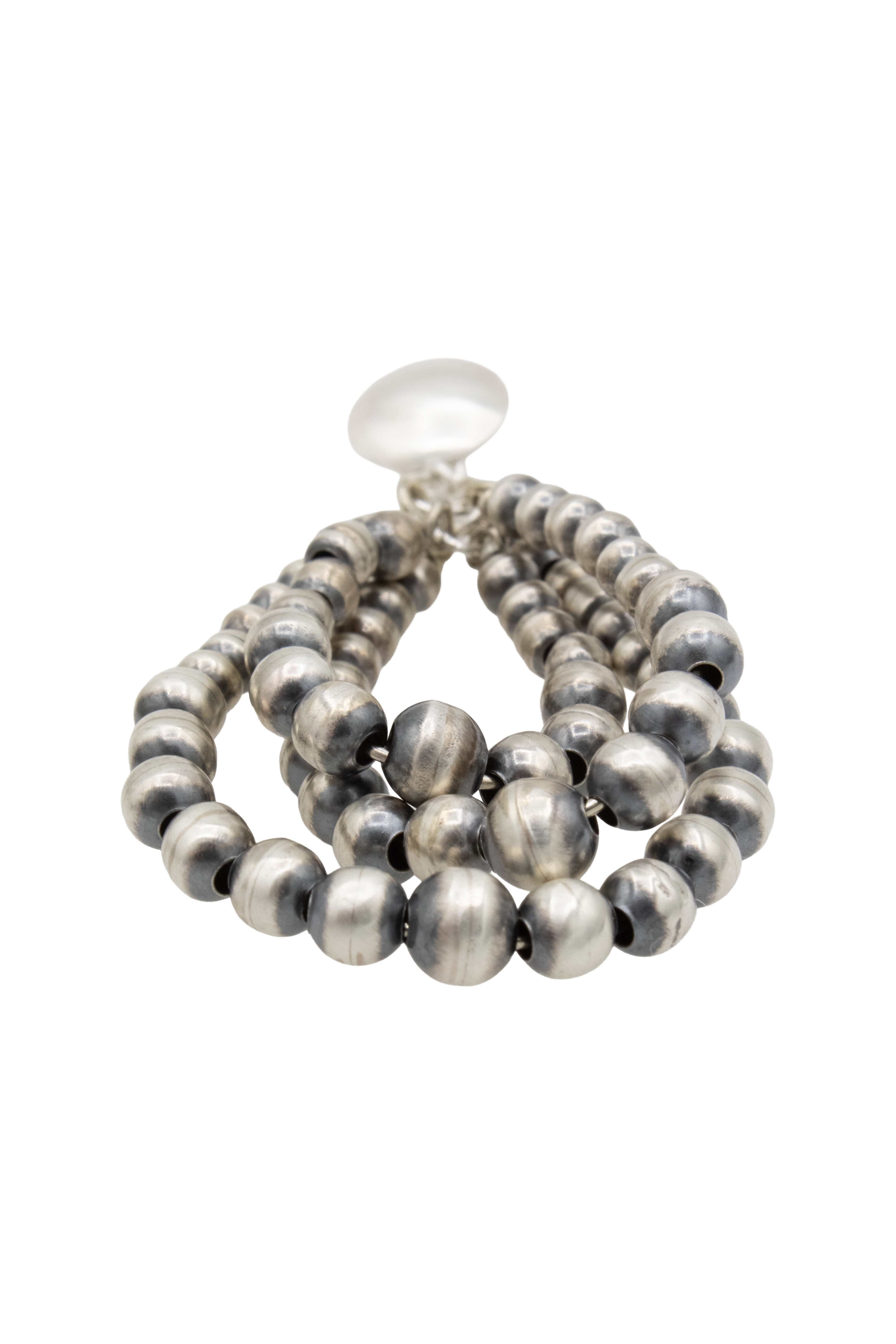 Authentic Navajo Pearls Three Strand Earrings