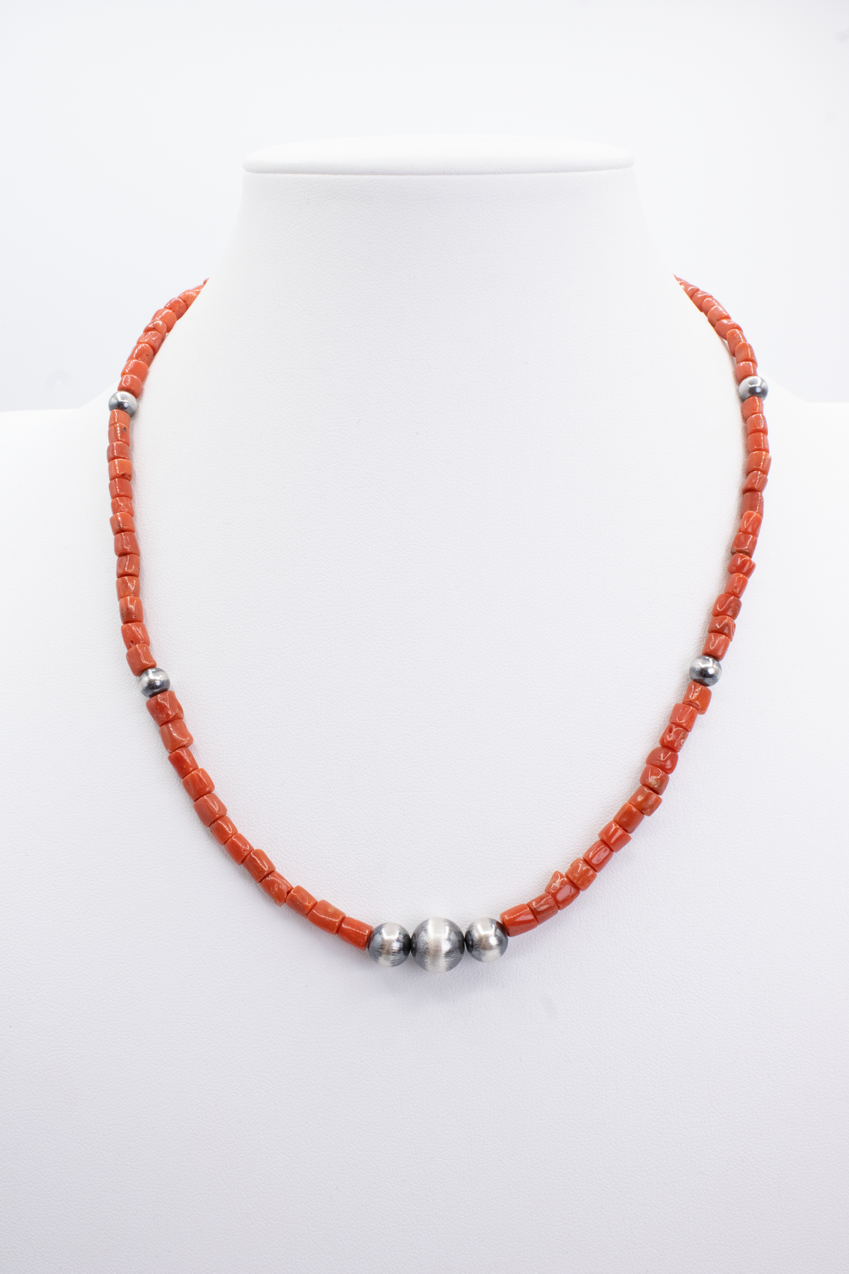 Red Coral Tubes w/ Pearls