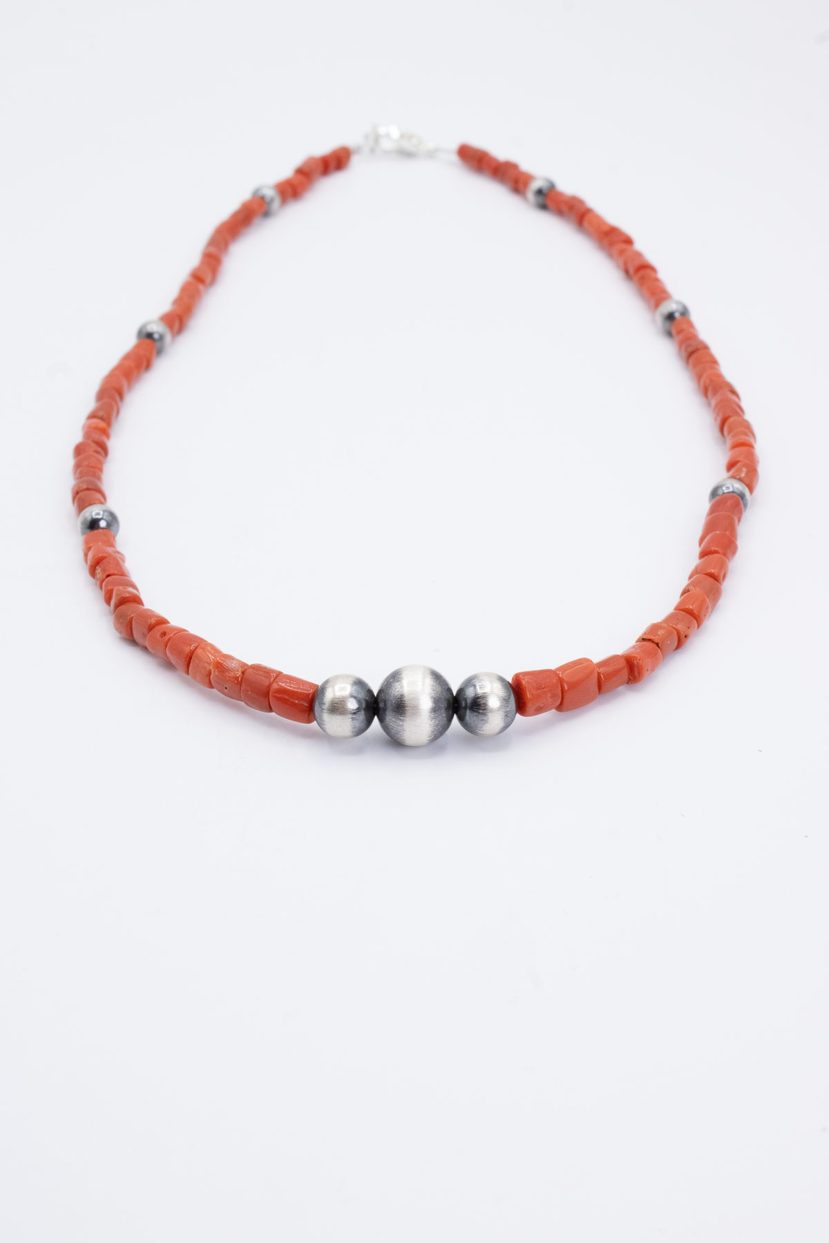 Red Coral Tubes w/ Pearls