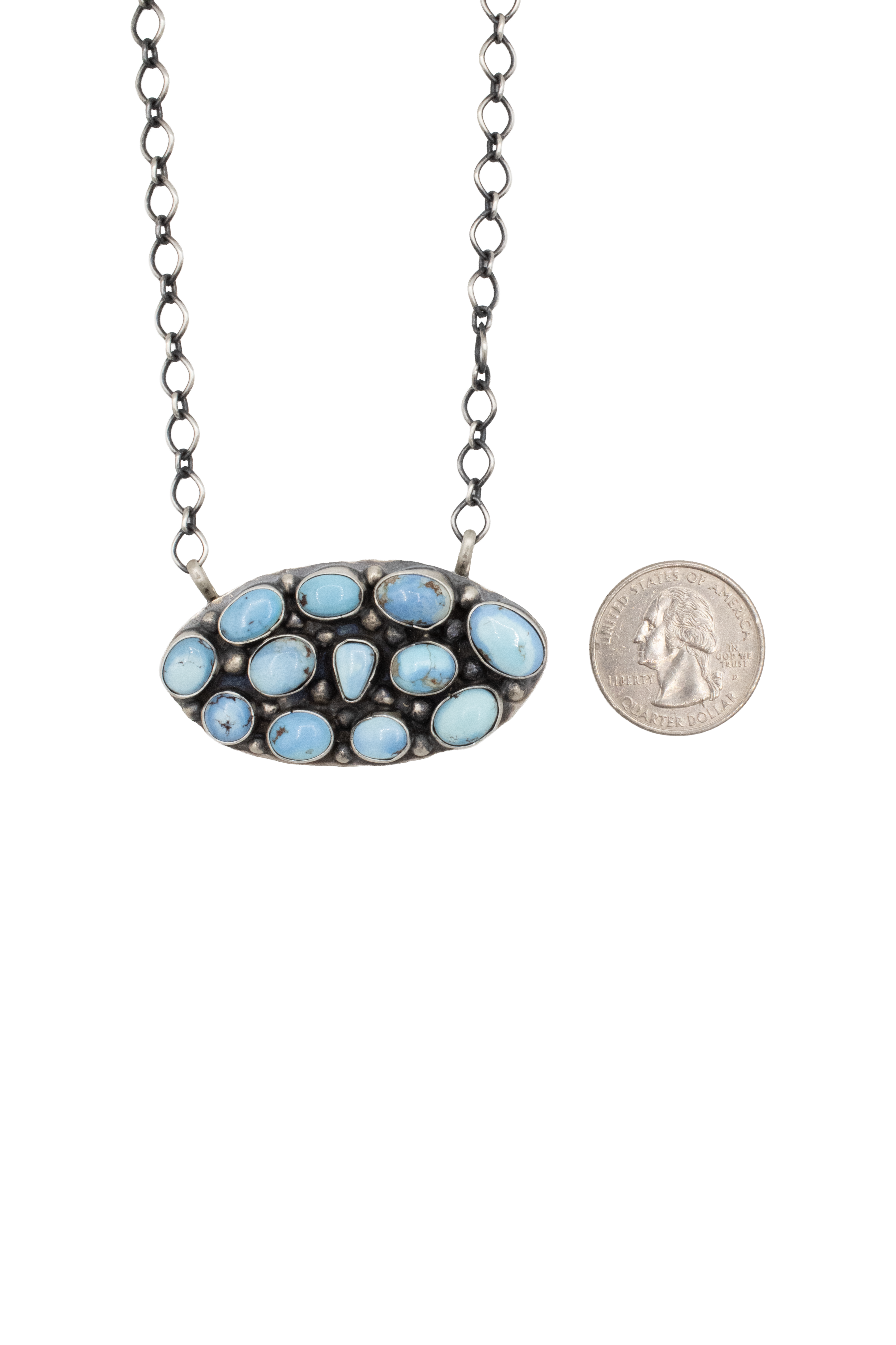 Golden Hills Multi Stone Plate Necklace