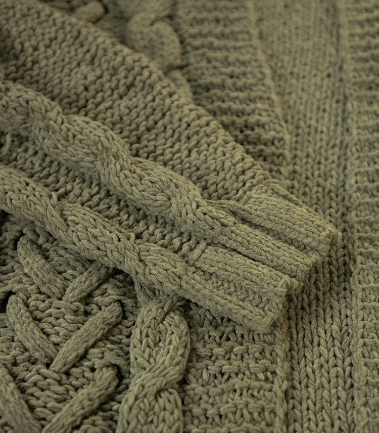 Herringbone Pattern Knitted Cardigan