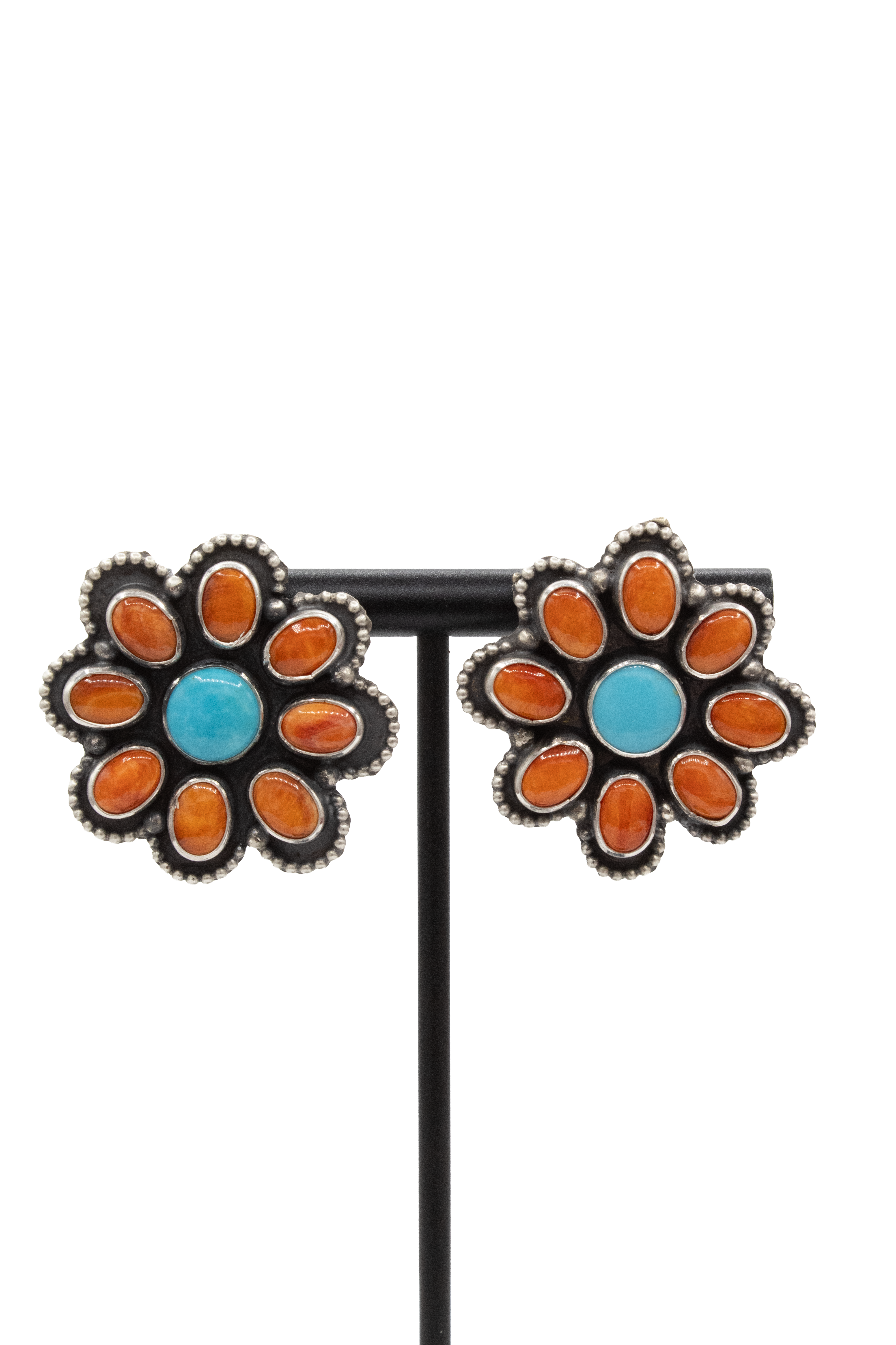 Orange Spiny Blossom Earrings