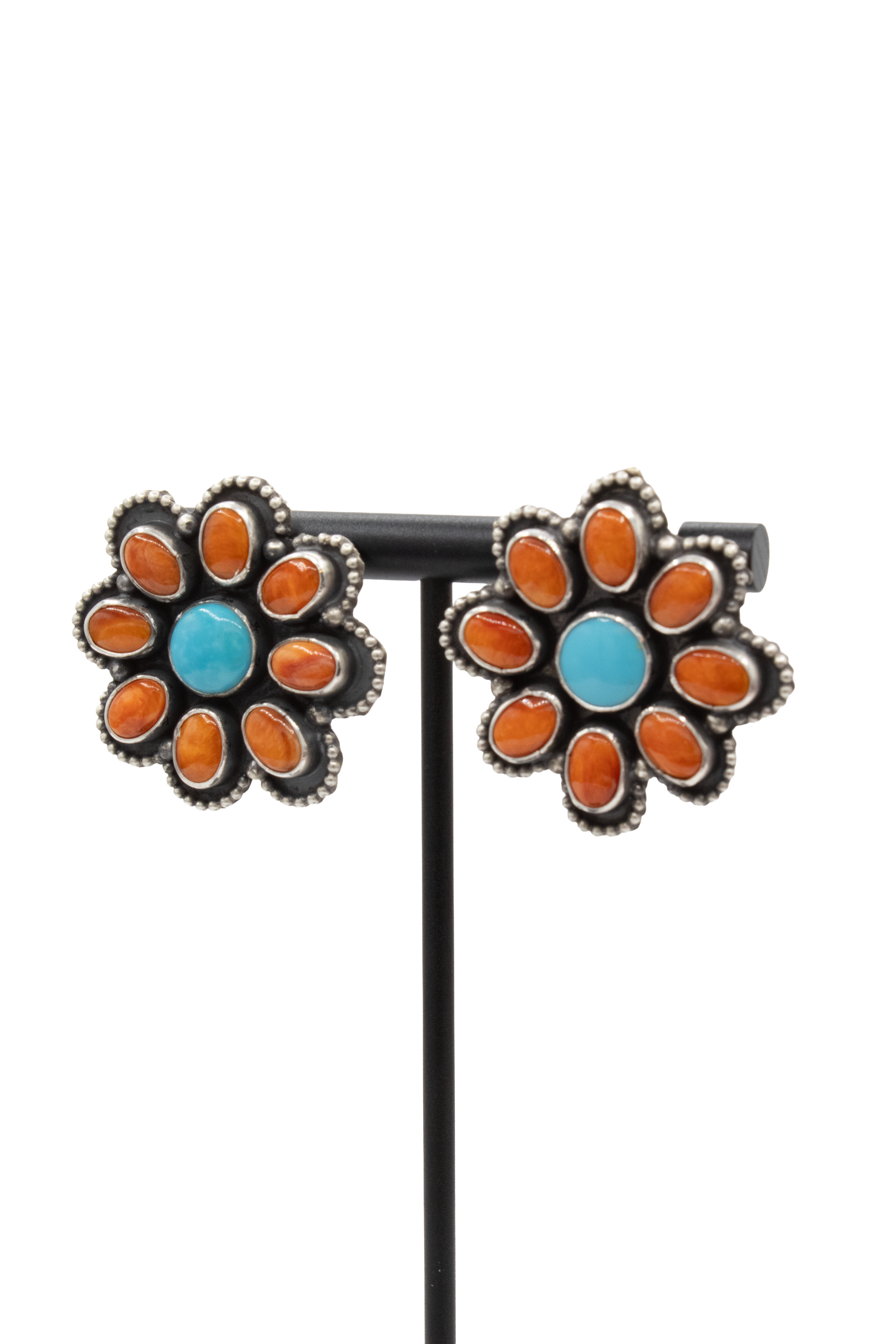 Orange Spiny Blossom Earrings