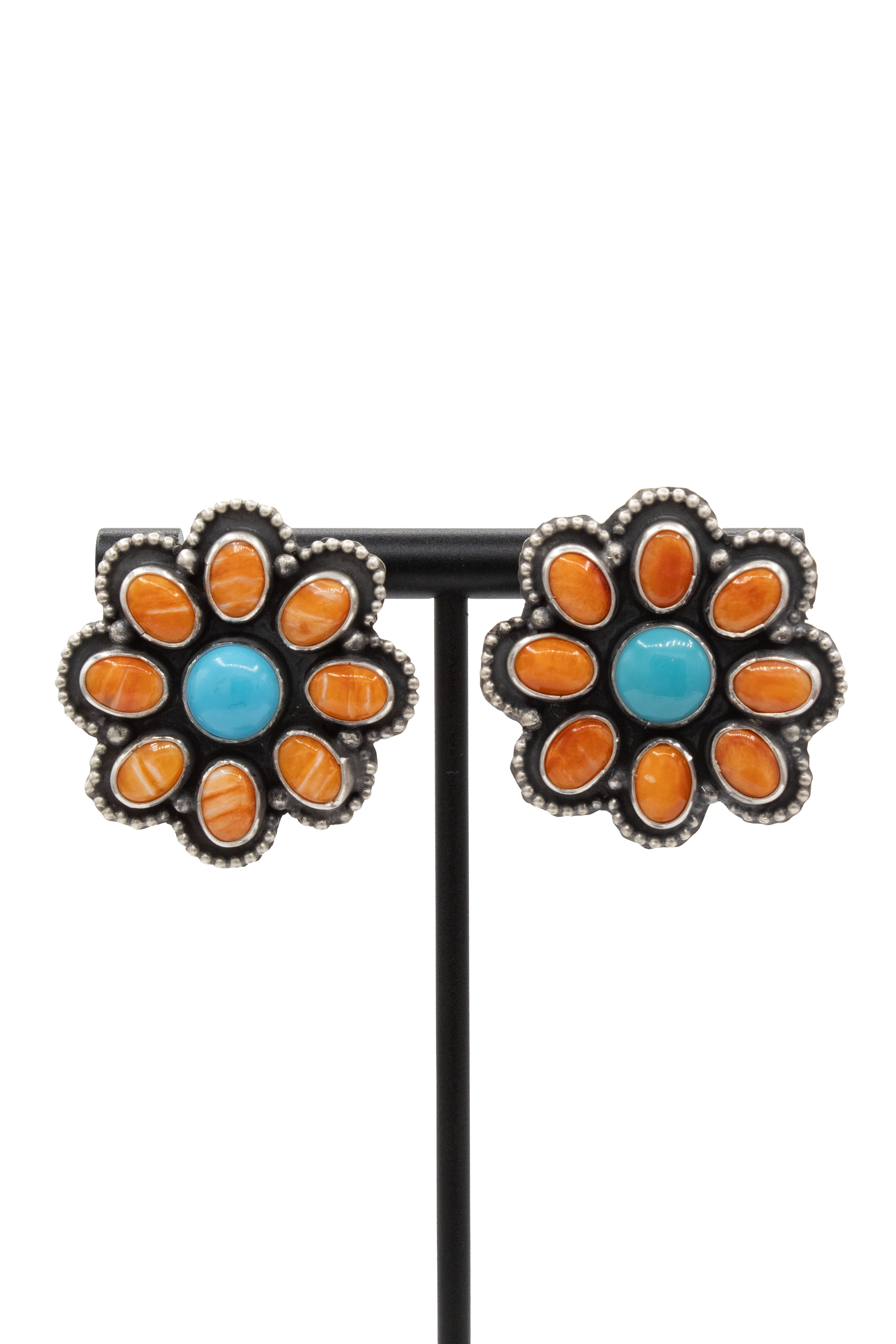 Orange Spiny Blossom Earrings