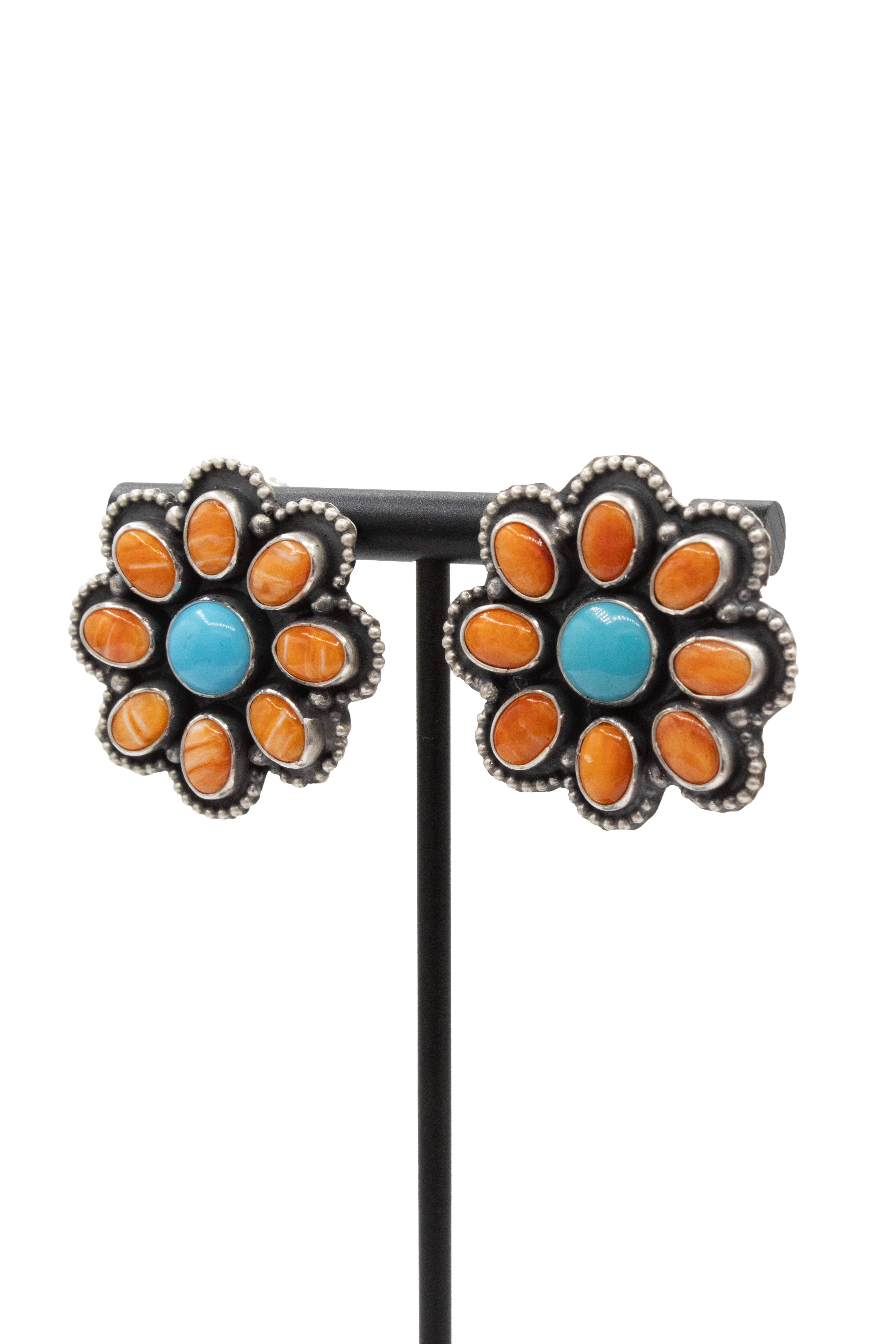 Orange Spiny Blossom Earrings