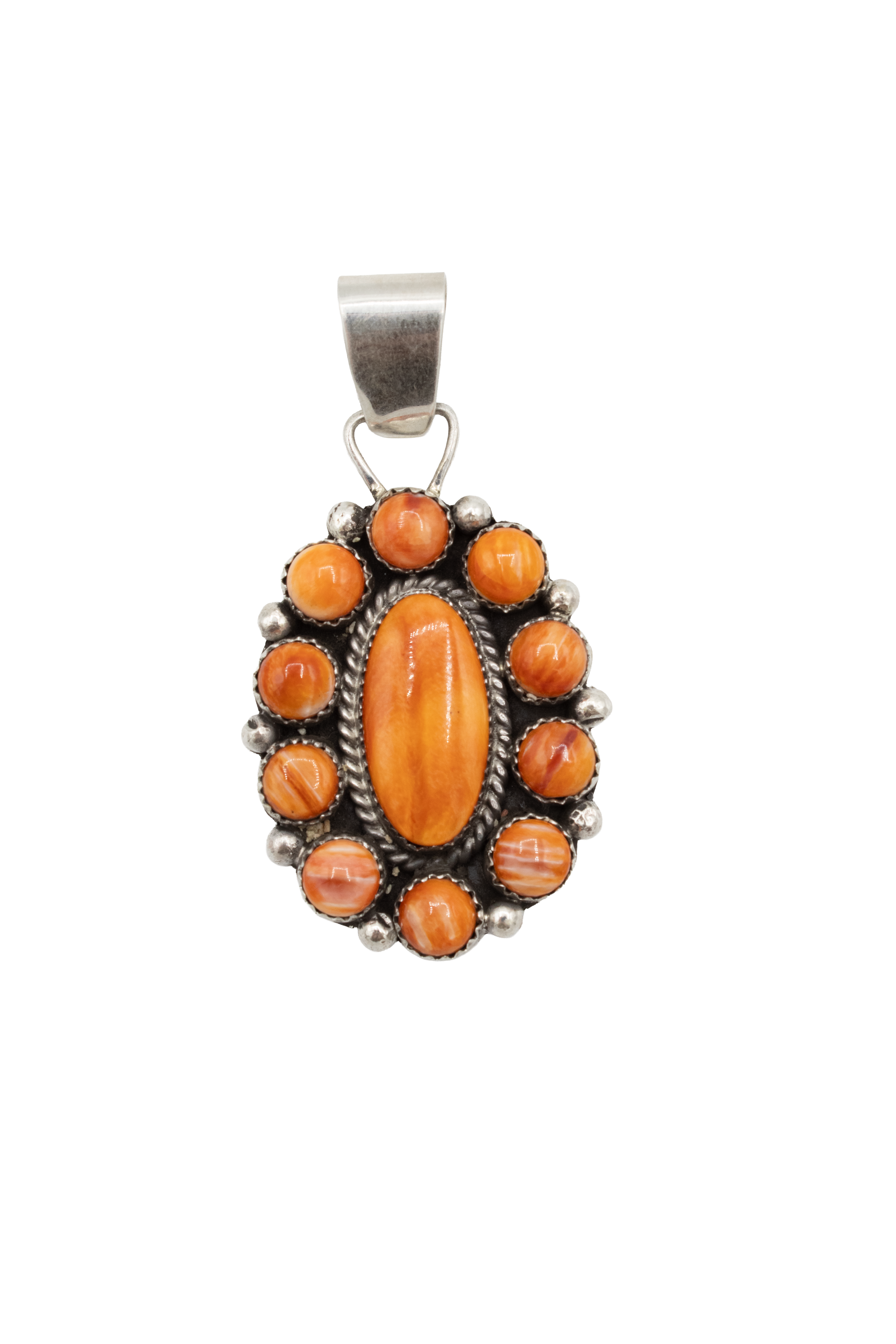 Orange Spiny Oyster Cluster Pendant