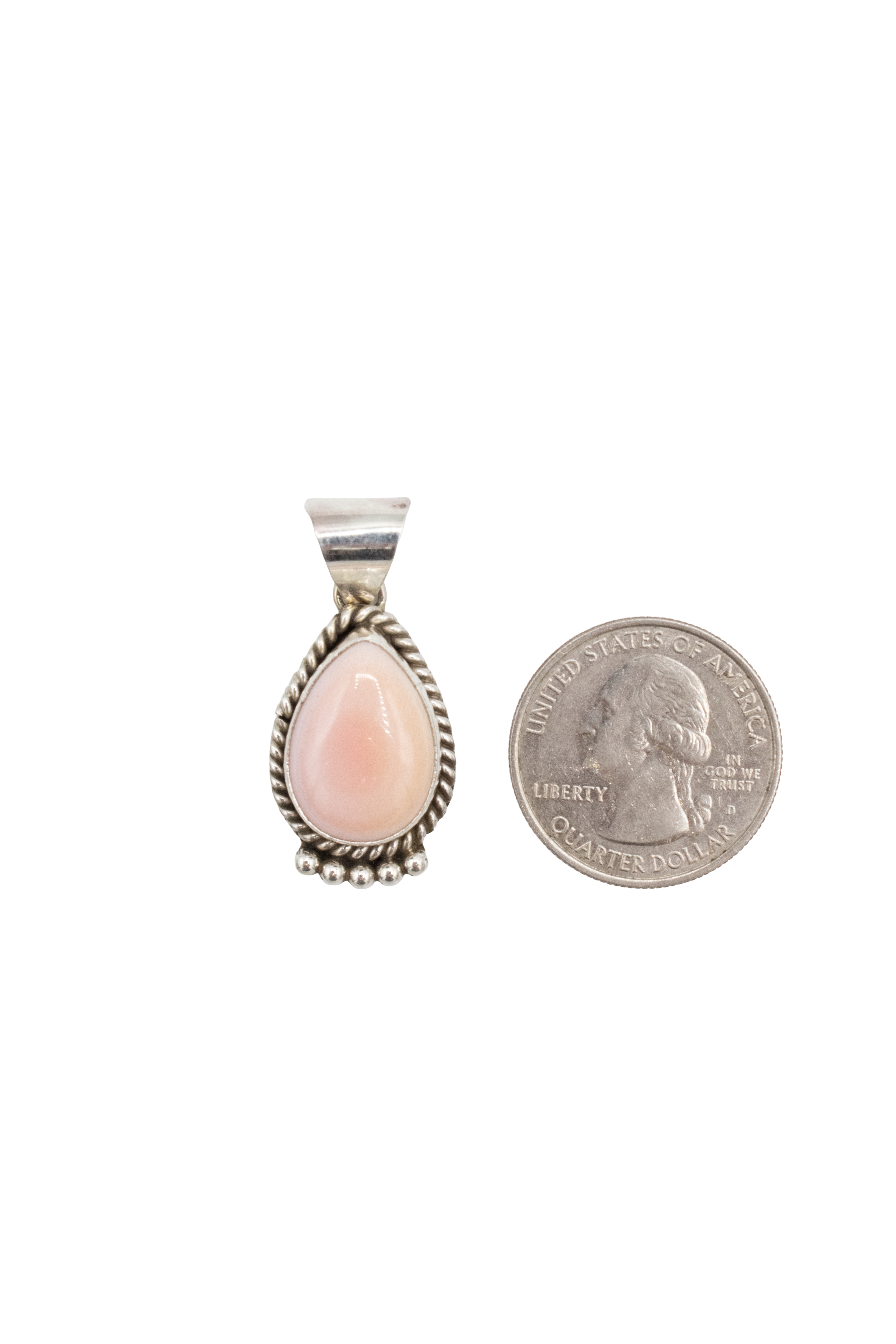 Pink Conch Teardrop Pendant