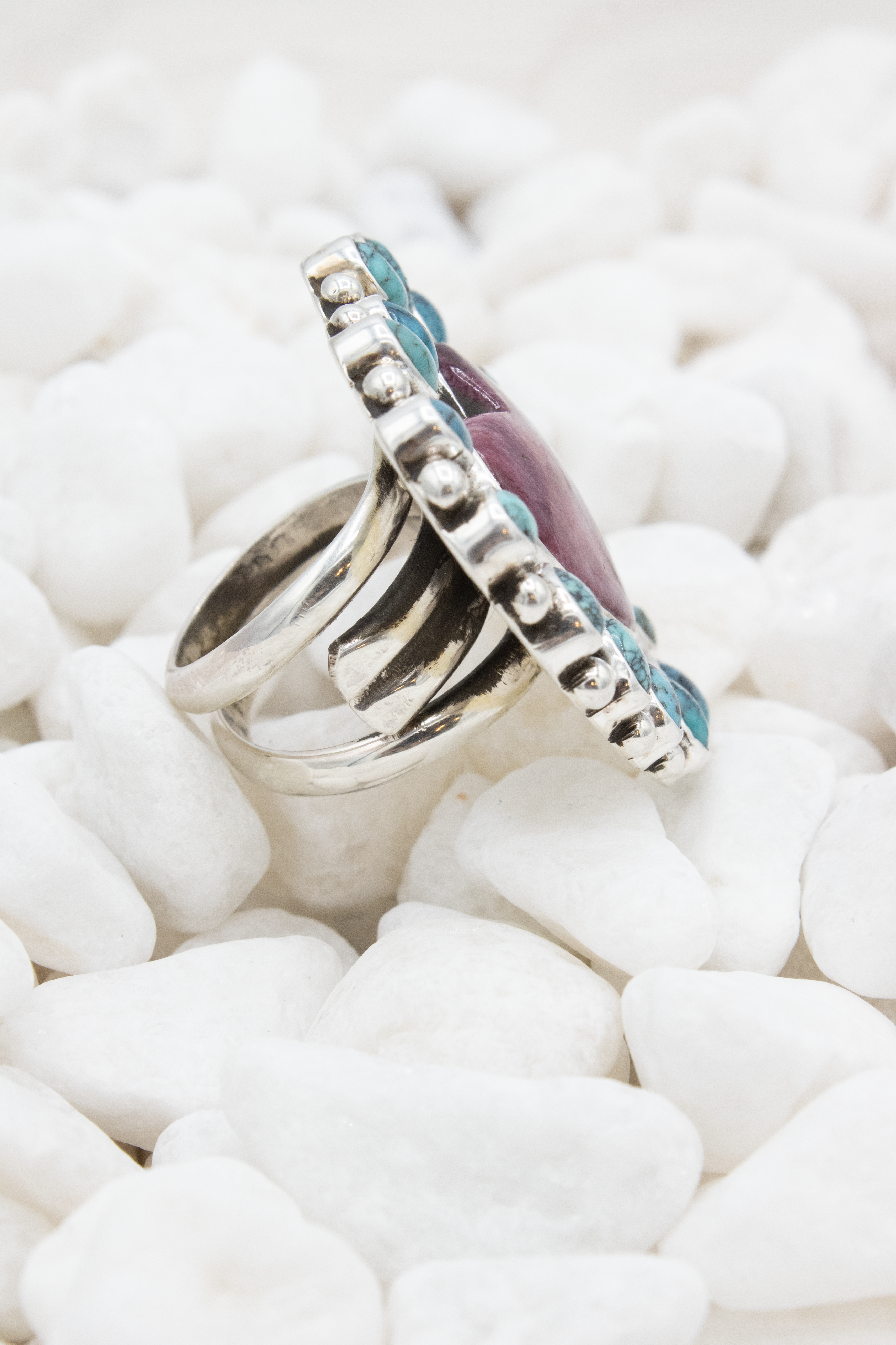 Purple Spiny Heart Ring - Adjustable