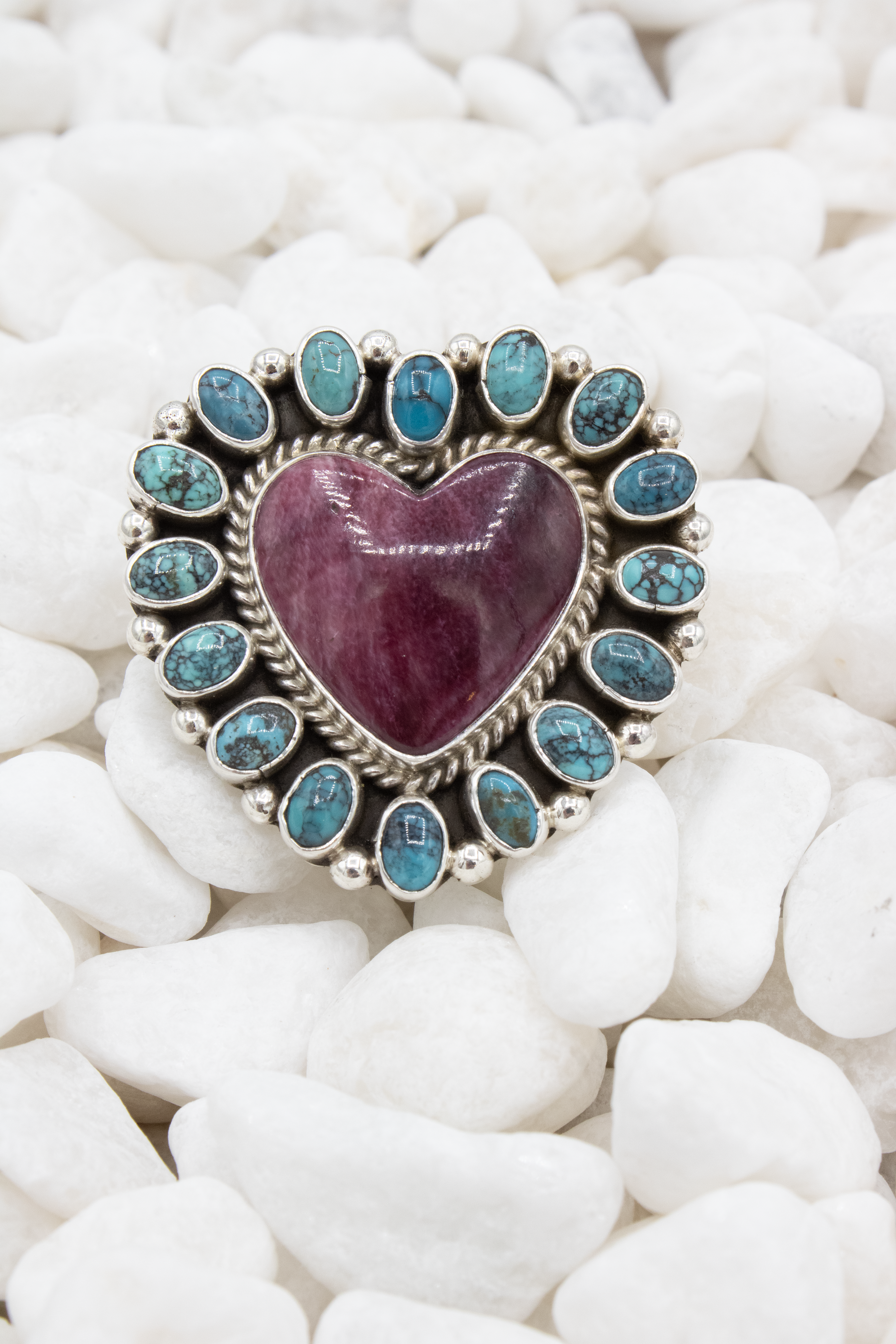 Purple Spiny Heart Ring - Adjustable