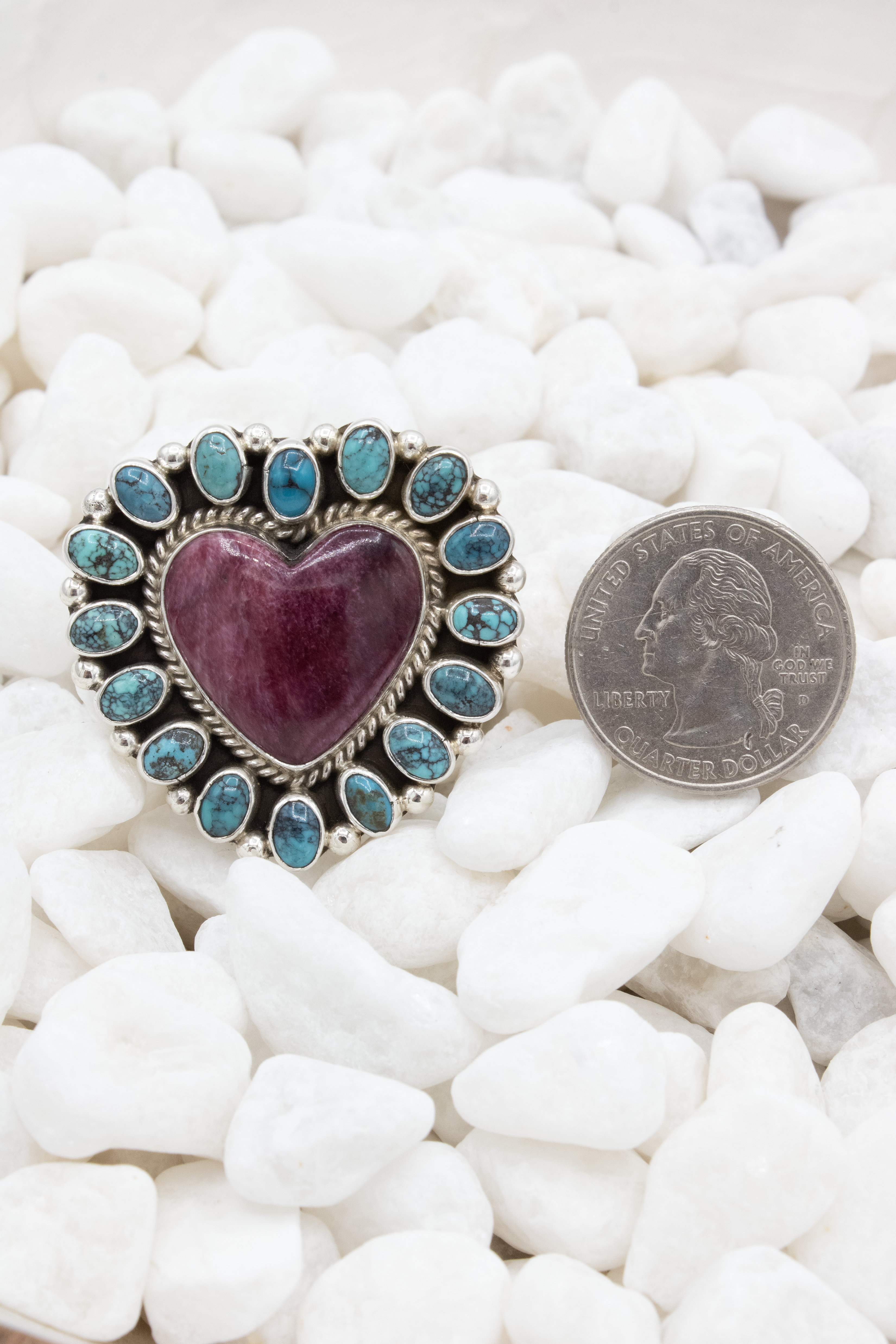 Purple Spiny Heart Ring - Adjustable