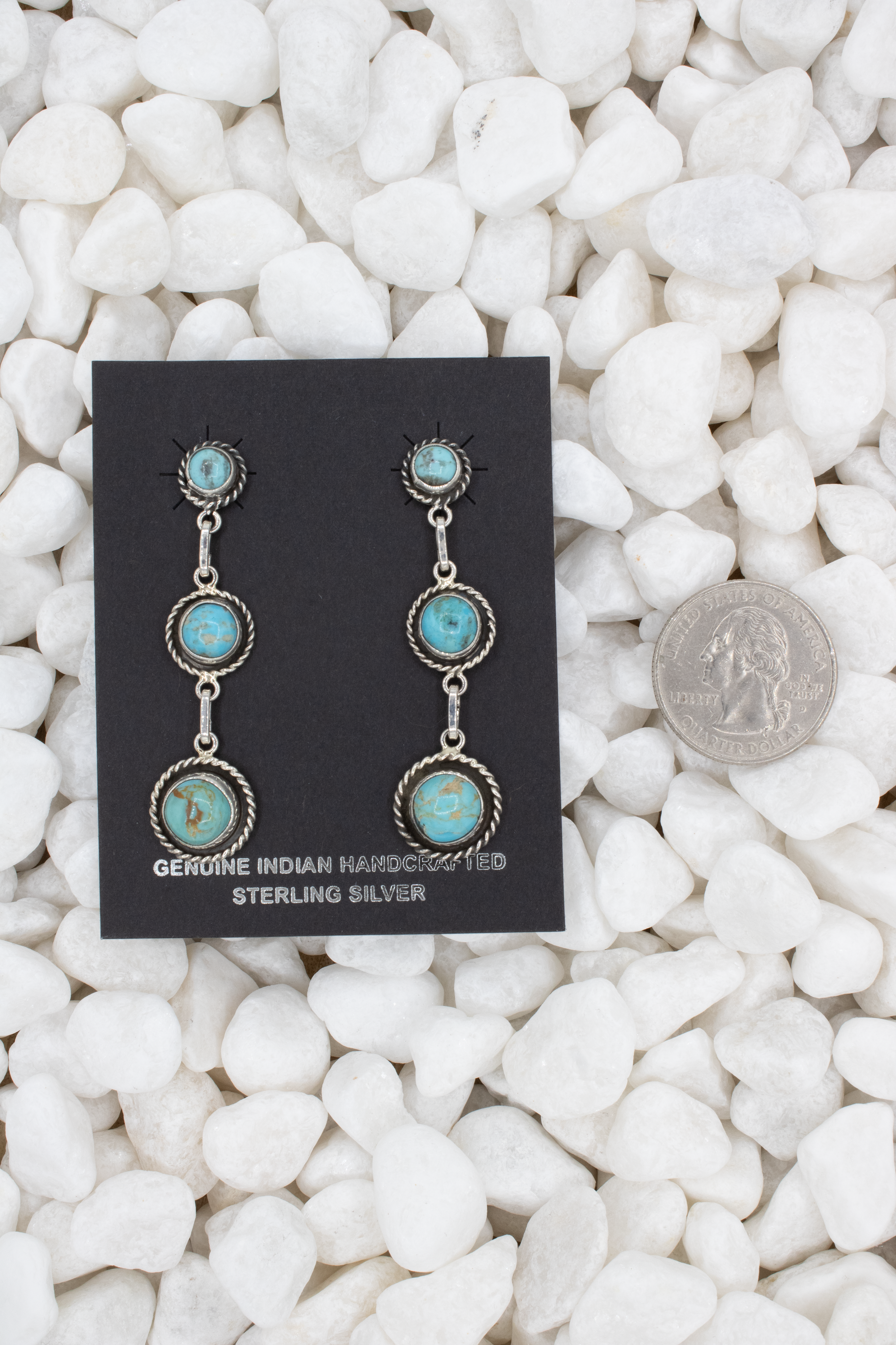 Graduated Three Stone Dangle Earring