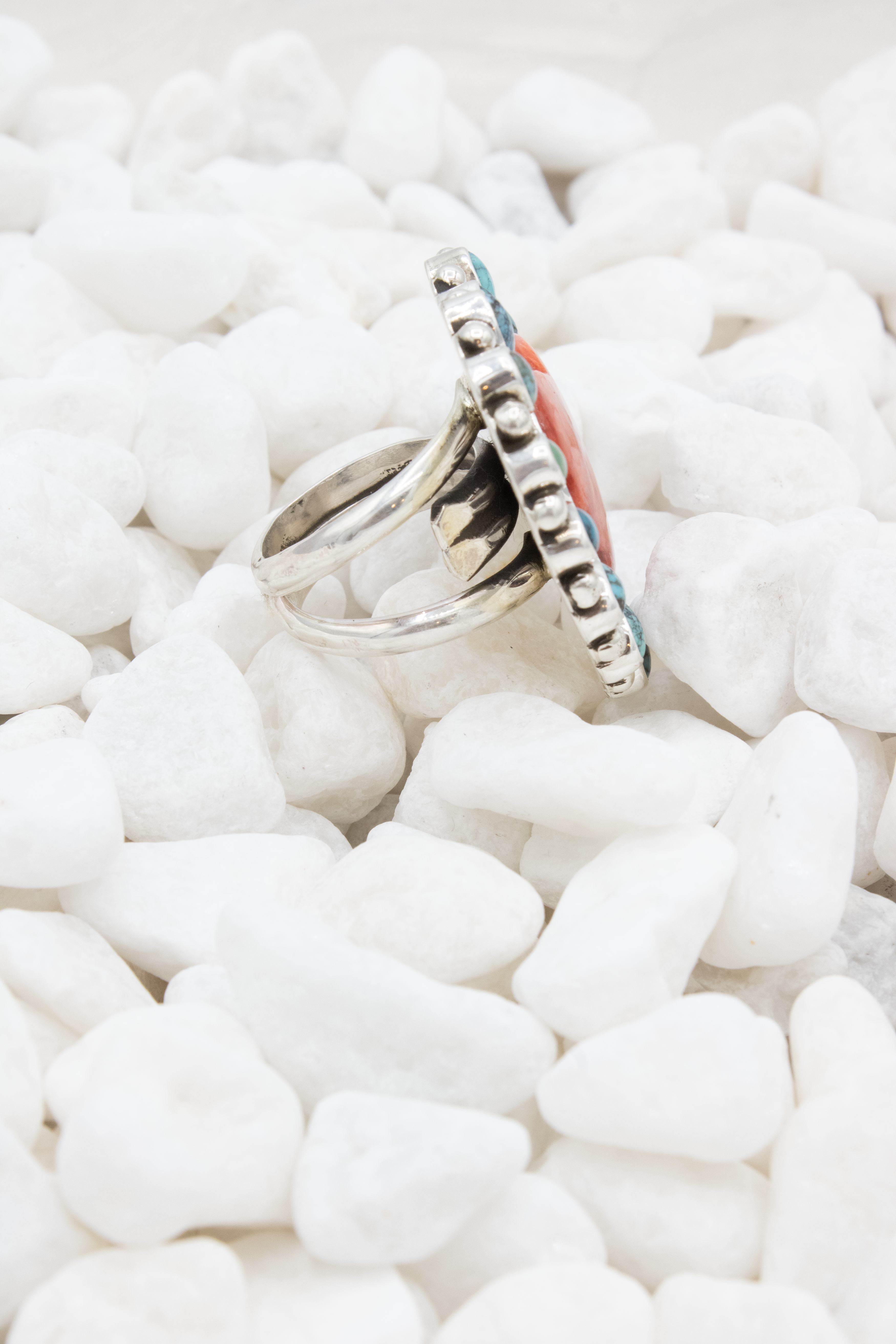 Red Spiny Heart Ring - Adjustable