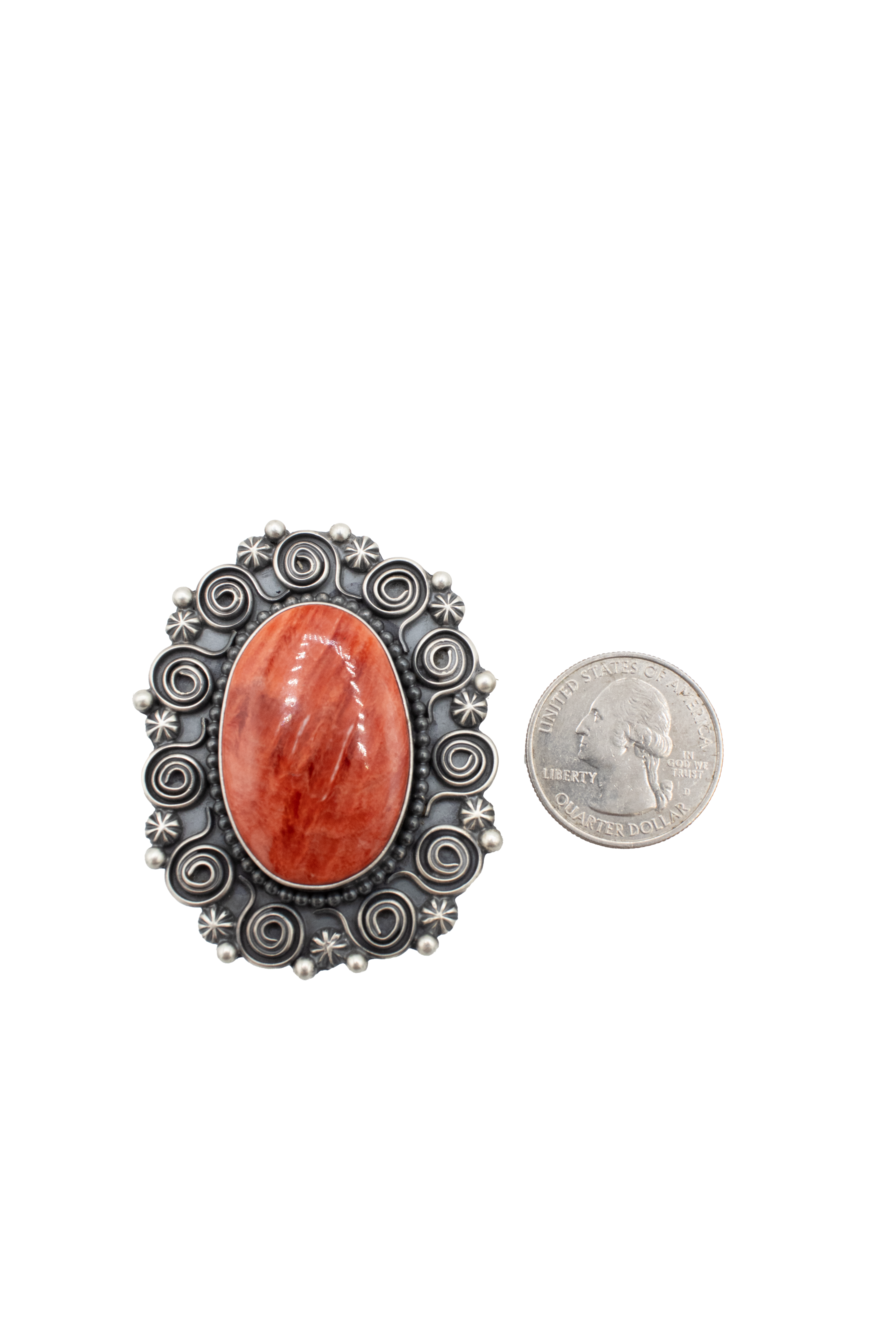 Red Spiny Whirl Ring