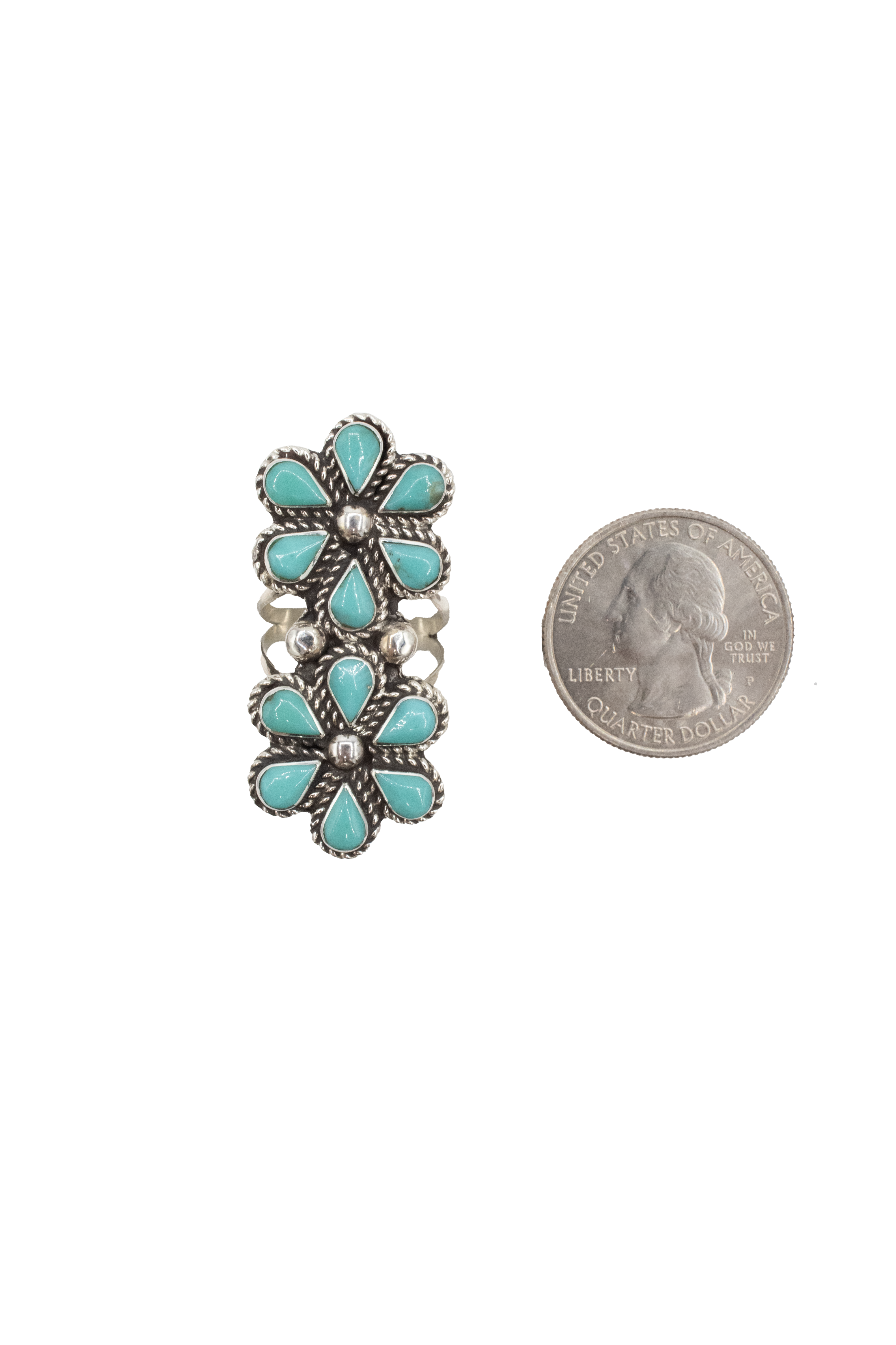 Stacked Flower Ring - Size 7.5, 8