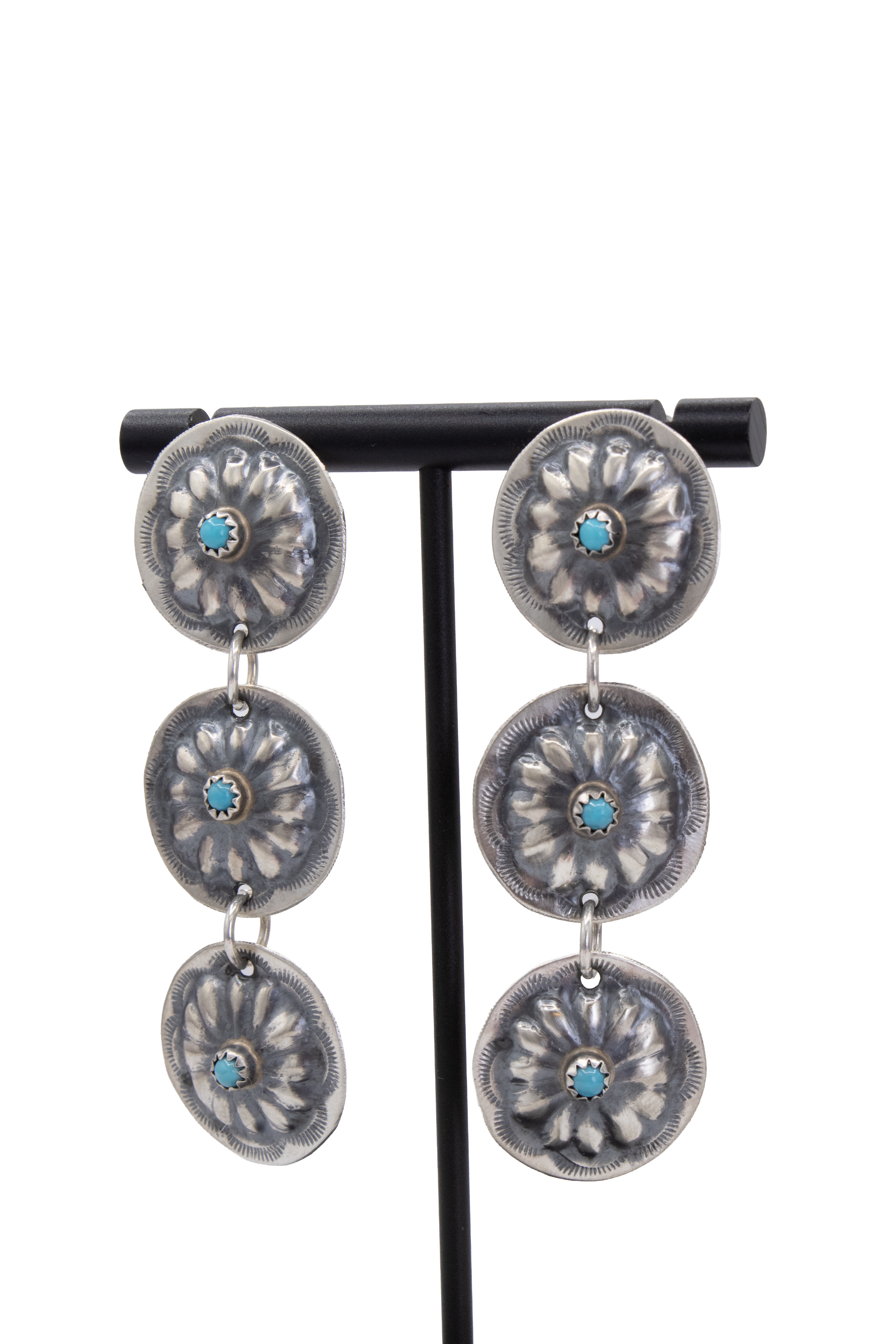Mini Three Tier Concho Earrings